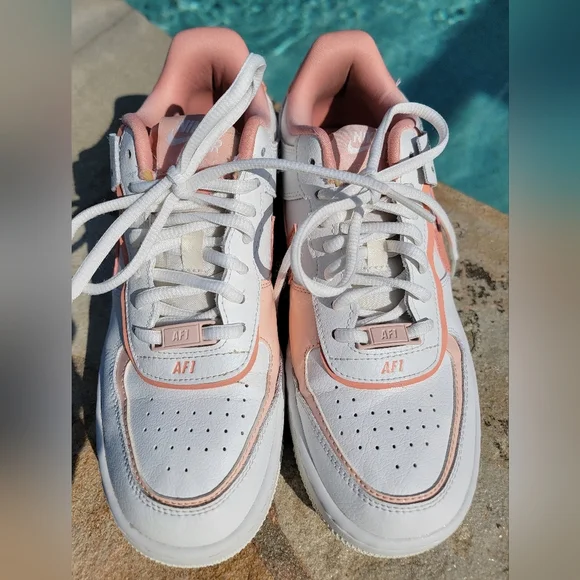 Nike Womens Air Force 1 Shadow In Washed Coral Size 8 - Picture 4 of 13